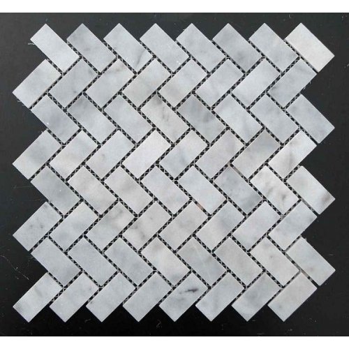 Мозаичная плитка мрамор White Mix BI (47х23x6 мм) Полированная